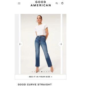 Good American Good Curve Straight Jeans - Size 8/29